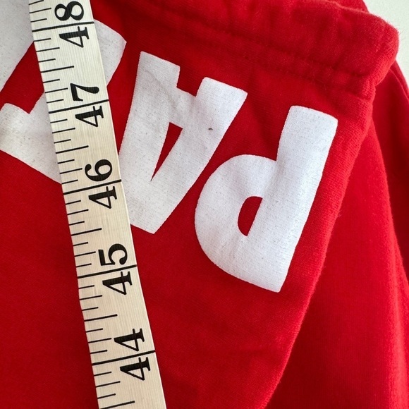 Ski Patrol Aspen Colorado Red White Hoodie Pullover Sweatshirt Spell Out Medium - Picture 11 of 16